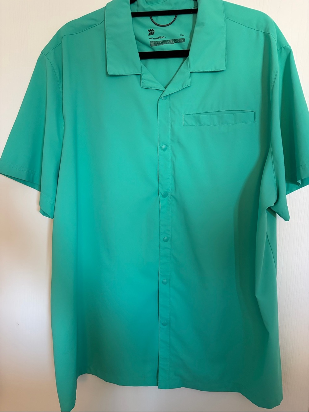 all in motion Men's Short-Sleeve Button-Down Shirt in Teal Green